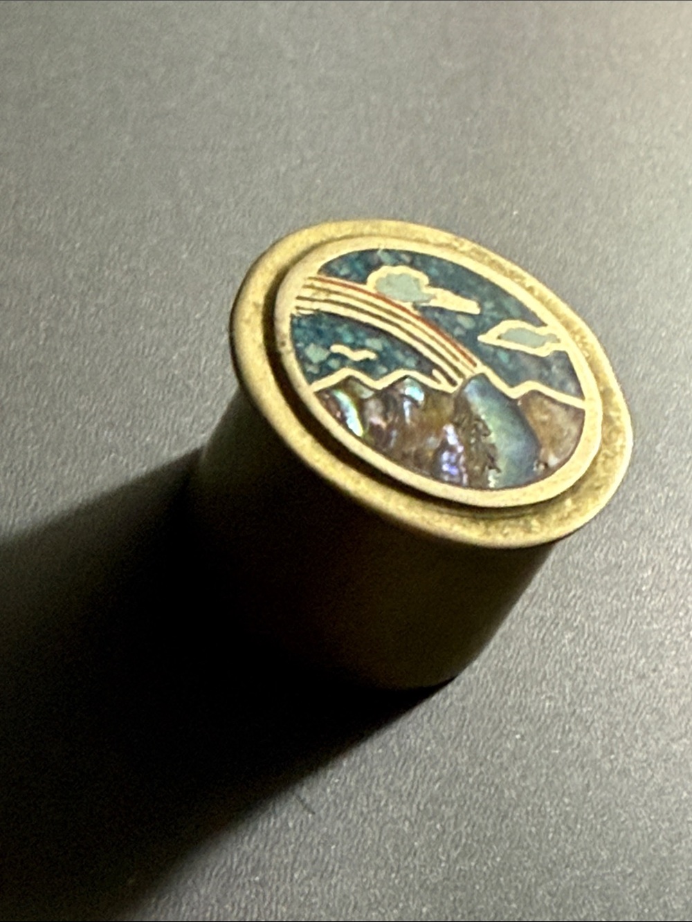 Vintage small brass trinket/ pill box
